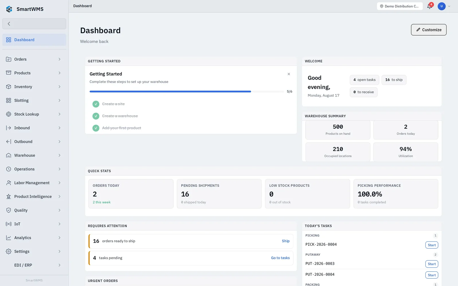 SmartWMS screenshot